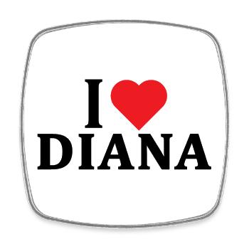 T-shirt J’adore Diana t-shirt idée cadeau - Magnet carré - blanc - Devant