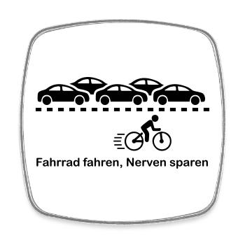 Fahrrad - Viereckiger Kühlschrankmagnet - Weiß - Vorne