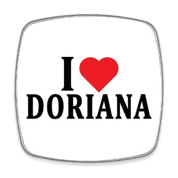 T-Shirt Ich liebe Doriana T-Shirt Geschenkidee - Viereckiger Kühlschrankmagnet - Weiß - Vorne