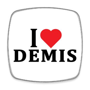 T-shirt J’adore Demis t-shirt idée cadeau - Magnet carré - blanc - Devant