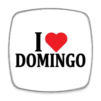 T-shirt I love Domingo t-shirt gift idea - Square fridge magnet - white - Front