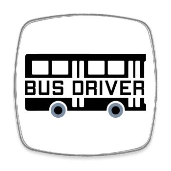 Bus driver (zwei Bushälften) - Viereckiger Kühlschrankmagnet - Weiß - Vorne