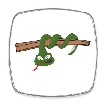 Un serpent suspendu - Magnet carré - blanc - Devant
