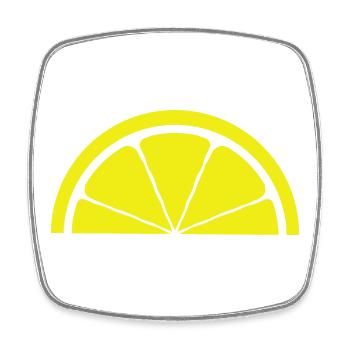 Zitrone Design - Viereckiger Kühlschrankmagnet - Weiß - Vorne