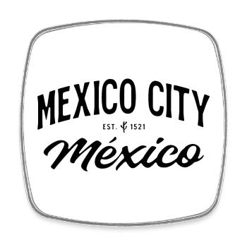 Mexico City Vintage Lettering - Square fridge magnet - white - Front