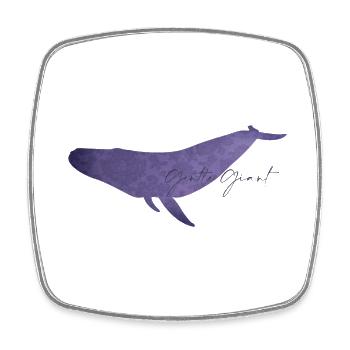 Gentle Whale Floral Design - Square fridge magnet - white - Front