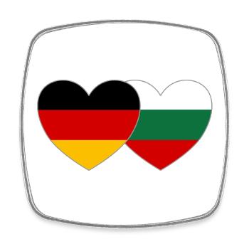 Allemagne Bulgarie Drapeau Cœur - Magnet carré - blanc - Devant