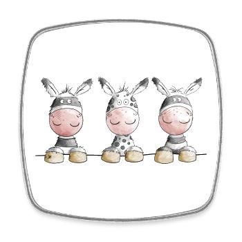Zebra Team I Africa Wildlife Design - Square fridge magnet - white - Front