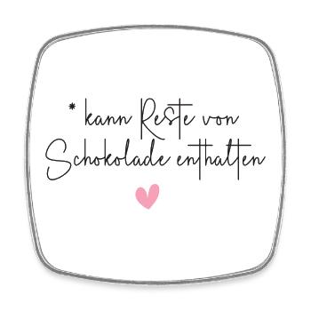 Schokolade Süßigkeiten Naschen Naschkatze Geschenk - Viereckiger Kühlschrankmagnet - Weiß - Vorne