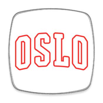 Oslo Varsity City Logo Print - Square fridge magnet - white - Front