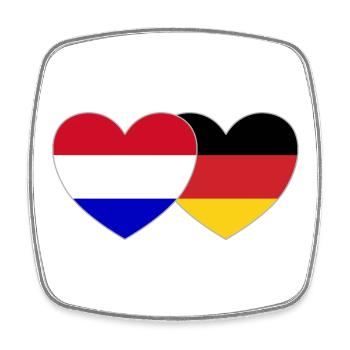 Holland Germany Flag Heart - Square fridge magnet - white - Front