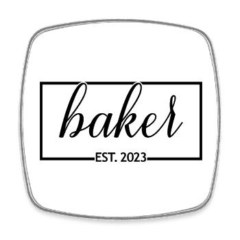Baker Est. 2023 Fier Baker Cadeau Pour Hommes & Femmes - Magnet carré - blanc - Devant