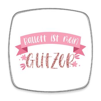 Ballett tanzen Glitzer Ballerina Tänzerin Geschenk - Viereckiger Kühlschrankmagnet - Weiß - Vorne