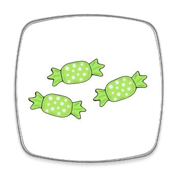 Candy candies Halloween green - Square fridge magnet - white - Front