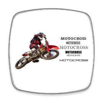 Motocross - Viereckiger Kühlschrankmagnet - Weiß - Vorne