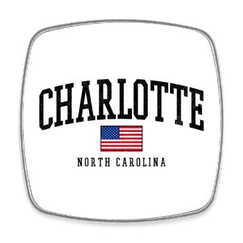 Charlotte North Carolina USA Grafik Beschreibung:  - Viereckiger Kühlschrankmagnet - Weiß - Vorne