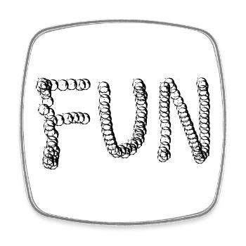 FUN LETTERING - Square fridge magnet - white - Front