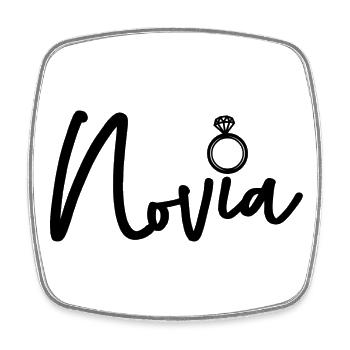 Novia Girlfriend Engagement Bridal Shower Wedding - Square fridge magnet - white - Front