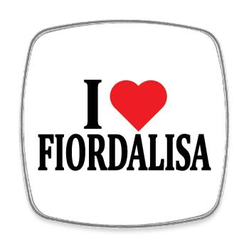 T-Shirt Ich liebe Fiordalisa T-Shirt Geschenkidee - Viereckiger Kühlschrankmagnet - Weiß - Vorne