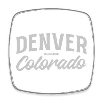 Denver Colorado Vintage Script - Viereckiger Kühlschrankmagnet - Weiß - Vorne
