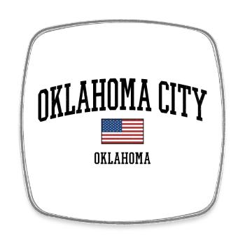 Oklahoma City American Flag - Square fridge magnet - white - Front