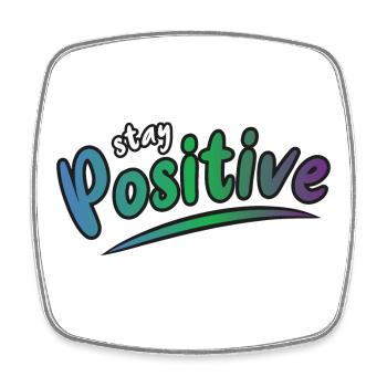 Stay positive - Square fridge magnet - white - Front