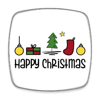 Happy Christmas - Square fridge magnet - white - Front