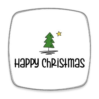 Happy Christmas - Square fridge magnet - white - Front