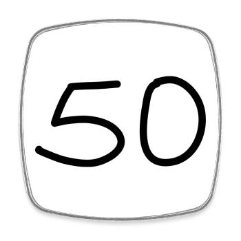 50th birthday fifty number black - Square fridge magnet - white - Front
