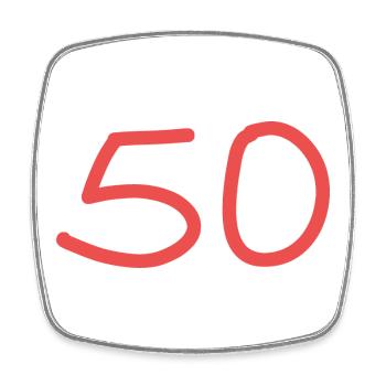 50th birthday fifty pink number pink - Square fridge magnet - white - Front