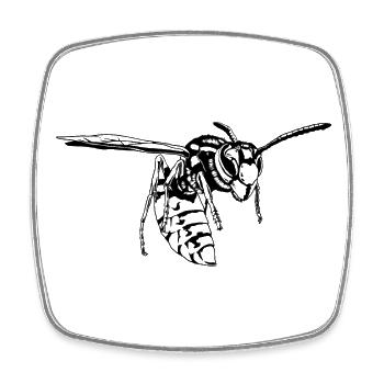 Cool Guêpe Insecte Croquis Guêpe graphique Amoureux des animaux - Magnet carré - blanc - Devant