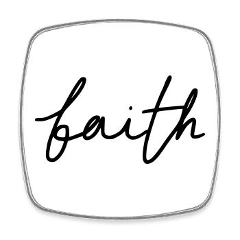 faith - Viereckiger Kühlschrankmagnet - Weiß - Vorne