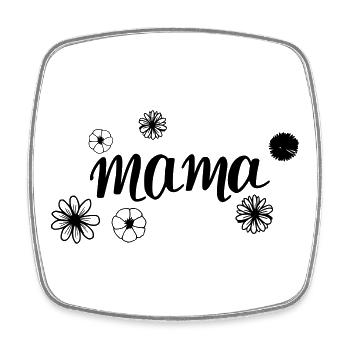 Maman dans le champ de fleurs - Magnet carré - blanc - Devant