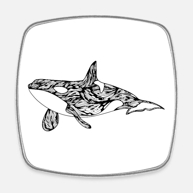 Killer whale - Square fridge magnet - white