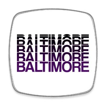 Baltimore Violet Gradient Style - Square fridge magnet - white - Front