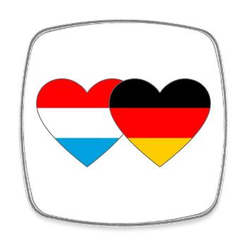 Luxembourg Germany Flag Heart - Square fridge magnet - white - Front