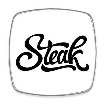 Steak, Metzger, Fleischesser - Viereckiger Kühlschrankmagnet - Weiß - Vorne