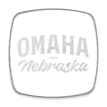Omaha Nebraska Vintage Script Tee - Viereckiger Kühlschrankmagnet - Weiß - Vorne
