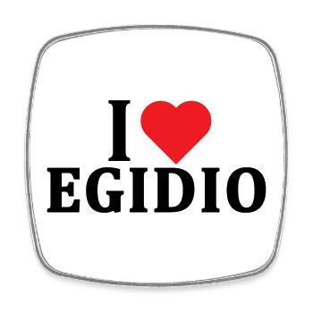 T-Shirt Ich liebe Egidio T-Shirt Geschenkidee - Viereckiger Kühlschrankmagnet - Weiß - Vorne