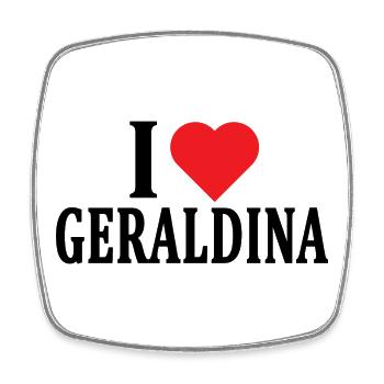 t-shirt J’aime Geraldina idée cadeau t-shirt - Magnet carré - blanc - Devant