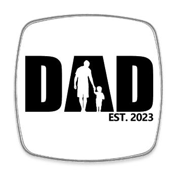 Dad Est. 2023, Dad To Be, Pregnancy Announcement - Square fridge magnet - white - Front