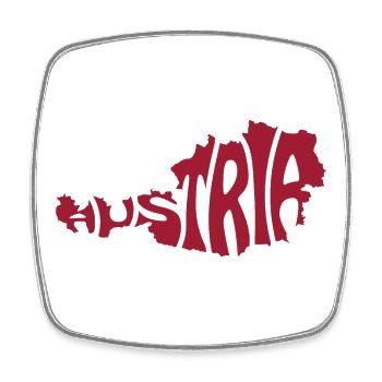 Österreich Karte Typografie - Viereckiger Kühlschrankmagnet - Weiß - Vorne
