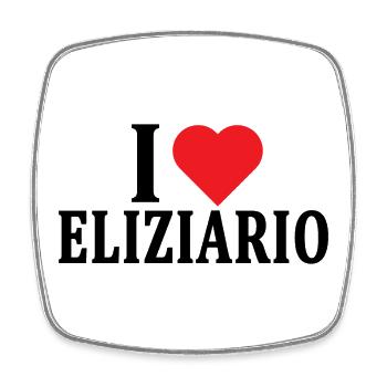 T-Shirt Ich liebe Eliziario T-Shirt Geschenkidee - Viereckiger Kühlschrankmagnet - Weiß - Vorne