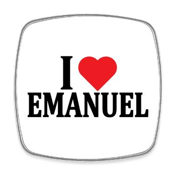 t-shirt J’aime Emanuel idée cadeau t-shirt - Magnet carré - blanc - Devant
