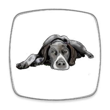 Pointeur German Shorthair - Magnet carré - blanc - Devant