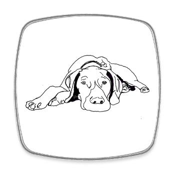 Pointer German Shorthair - Square fridge magnet - white - Front