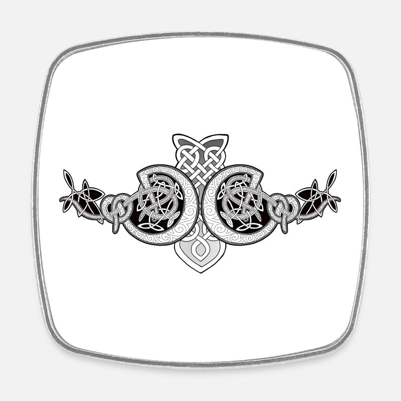 Double Nodal Circles Filigree - Square fridge magnet - white