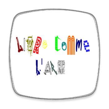 LIBRE COMME L ART - Magnet carré - blanc - Devant