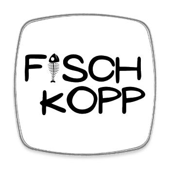 Fischkopp Motiv Angler - Viereckiger Kühlschrankmagnet - Weiß - Vorne
