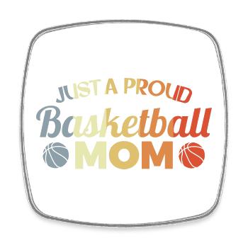 Lustige Basketball Mutter - Viereckiger Kühlschrankmagnet - Weiß - Vorne